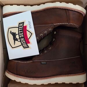 Red Wing Shoes Brown Leather Work Boots with Cream Sole